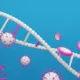 Representación artística de ADN humano con antiguos virus incrustados que actúan como interruptores genéticos