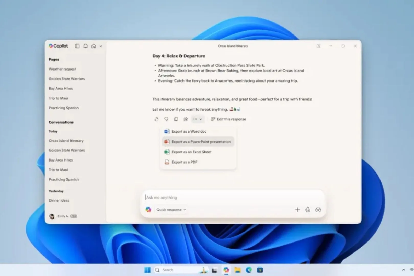 copilot-crear-documentos-windows | Planeta 16 Copilot en Windows ya permite generar documentos directamente desde la ventana de conversación