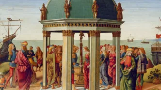 Los esponsales de Jasón y Medea en el templo de Apolo. Biagio d'Antonio (1487)