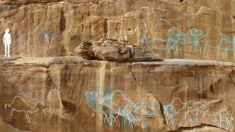 Hallan arte rupestre monumental de hace 12.800 años en el corazón del desierto saudí