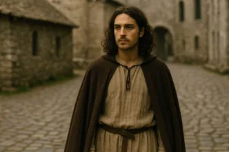 Recreación artística del duque Béla de Macsó en su entorno cotidiano del siglo XIII